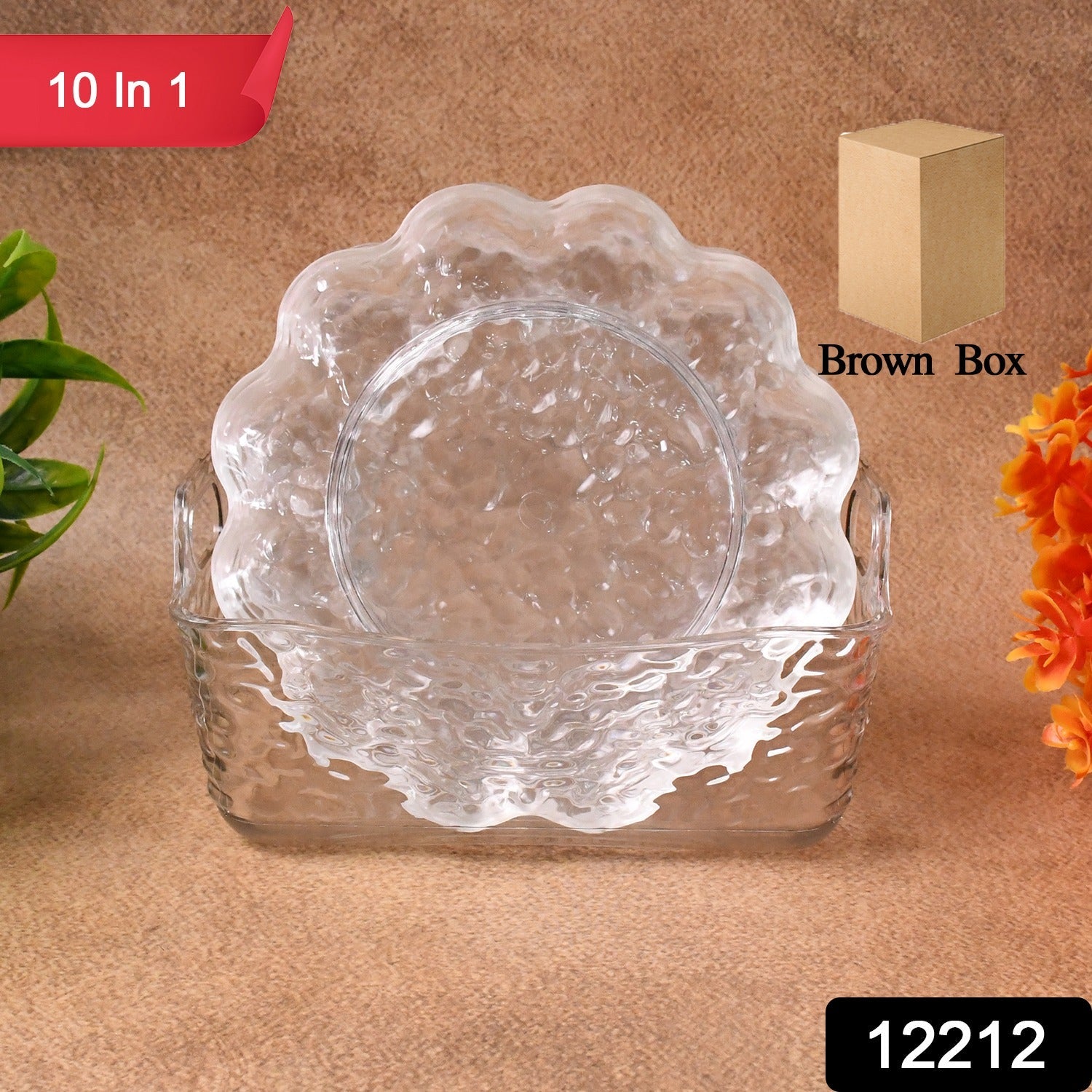 Lightweight plastic dinner plates featuring blossom flower design