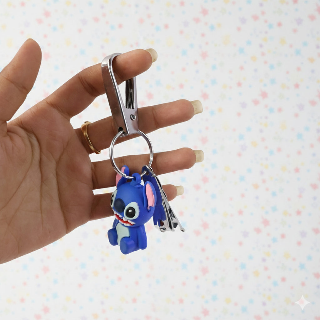 Mix Design Cartoon Nail Cutter Keychain With Mini Nail Clipper (1 Pc)
