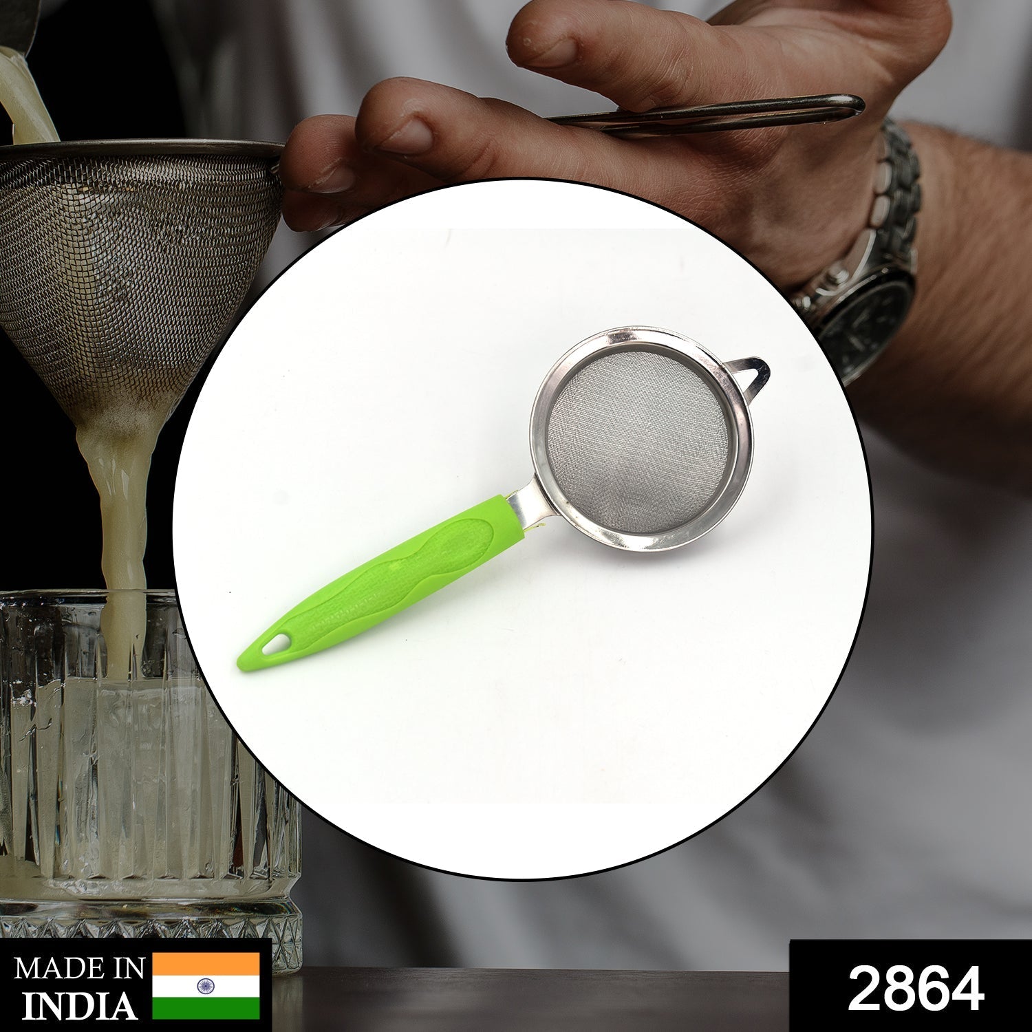 Ergonomic stainless steel tea strainer with fine mesh for perfect filtration.