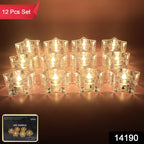 Set Of 12 Led Crystal-effect Flameless Smokeless Candles