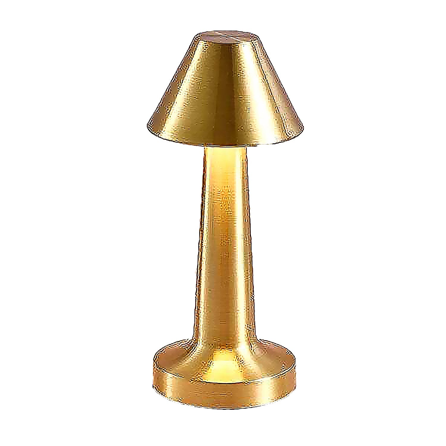 Close-up of the dimmable LED lamp showcasing its touch control base and elegant metal finish.
