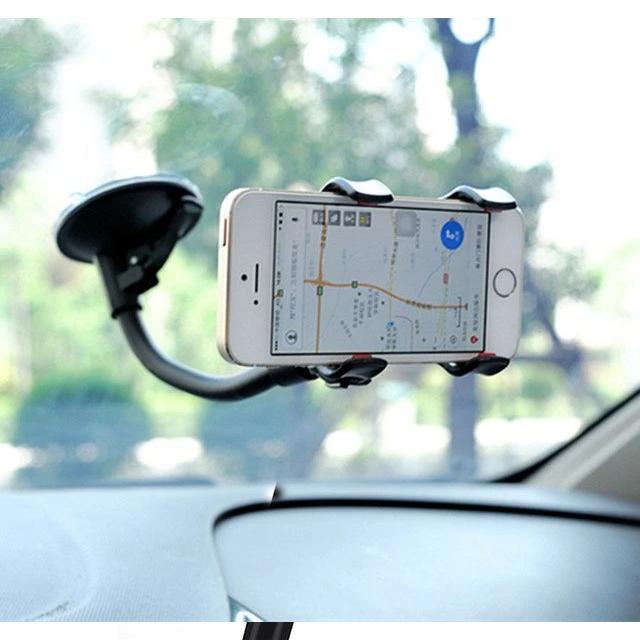 Side view of the flexible Car Phone Holder securely mounted.