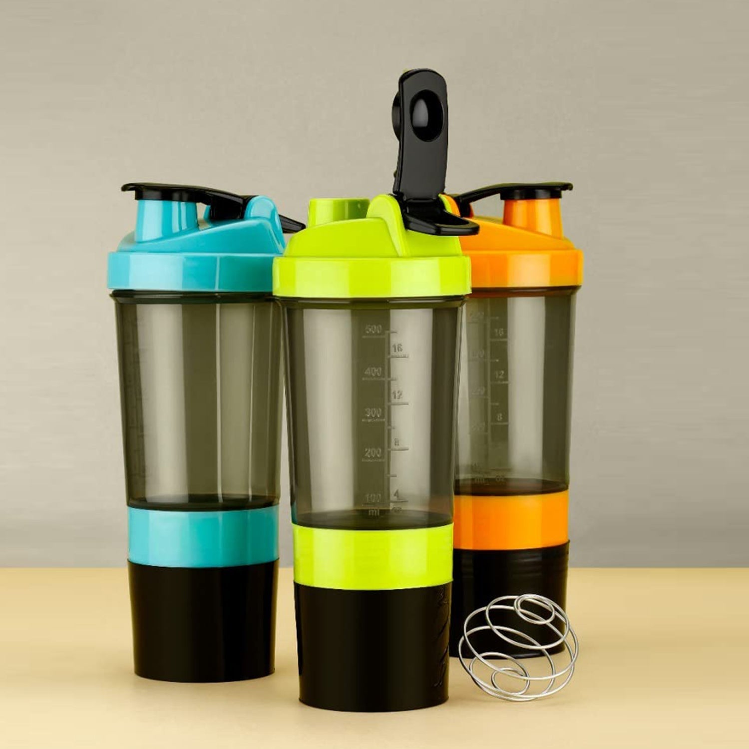 BPA-free Gym Shaker Bottle featuring a powerful blending mechanism.