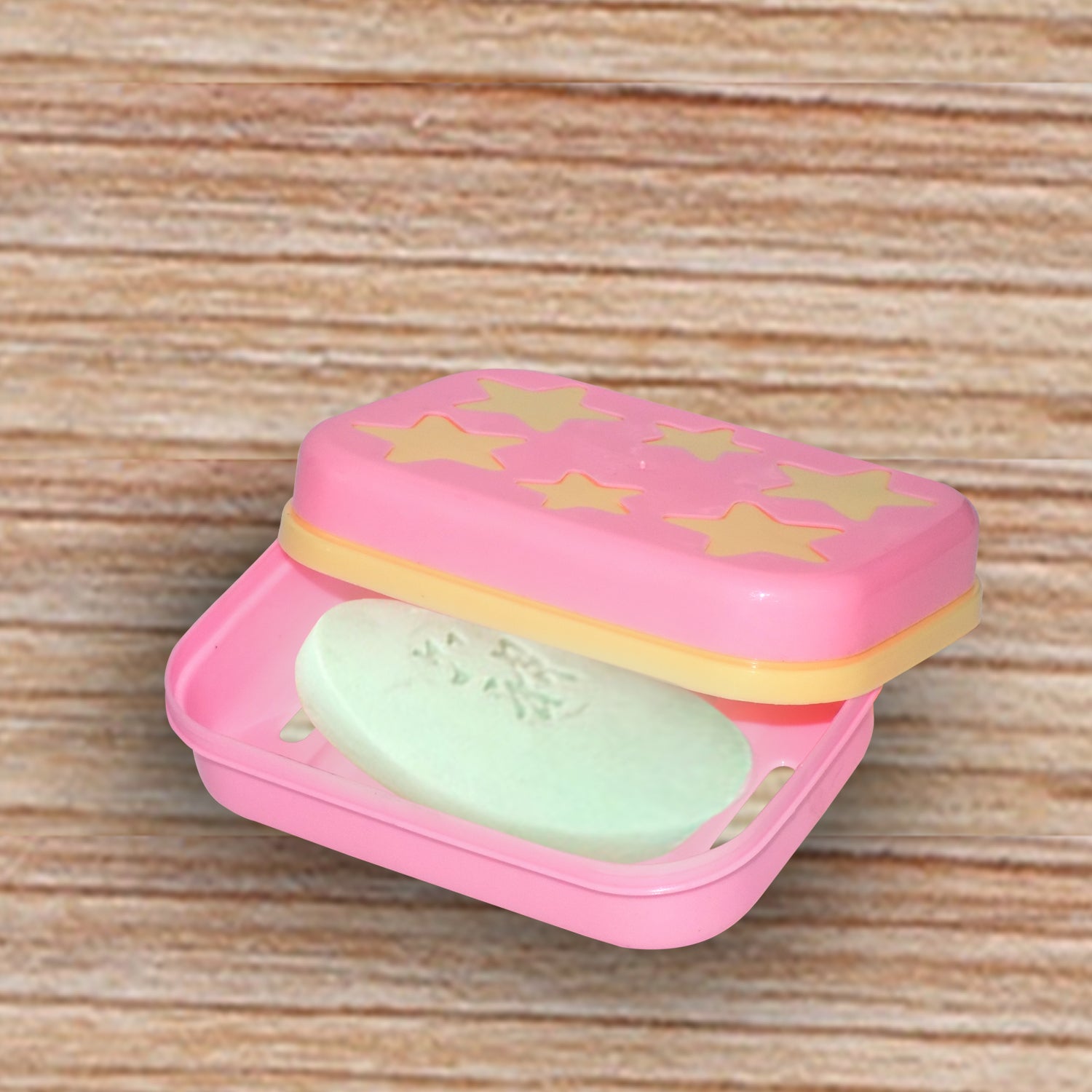 Side view of the star-shaped soap dish, highlighting its compact size.