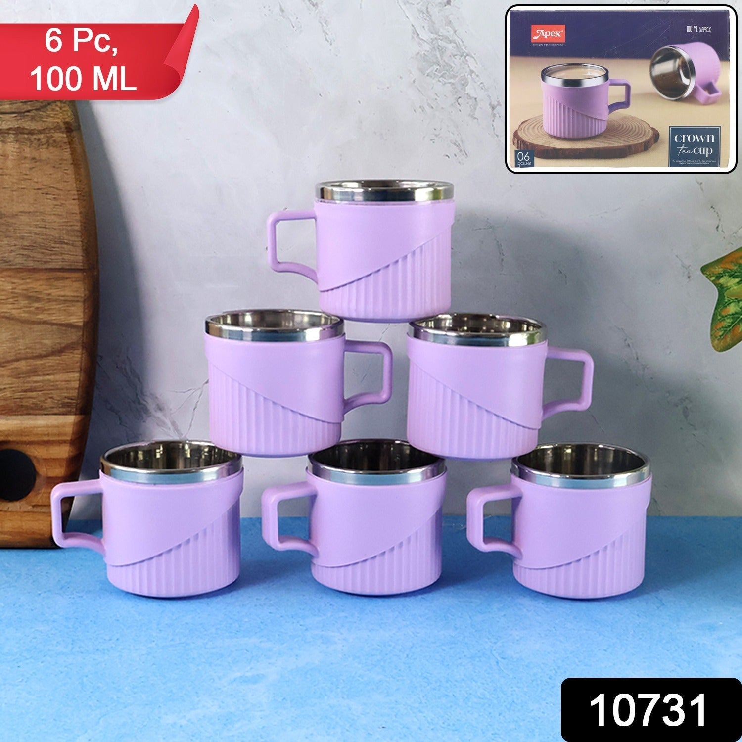 Durable Tea Coffee Cup with metal inner and heat-safe sleeve for comfortable grip.