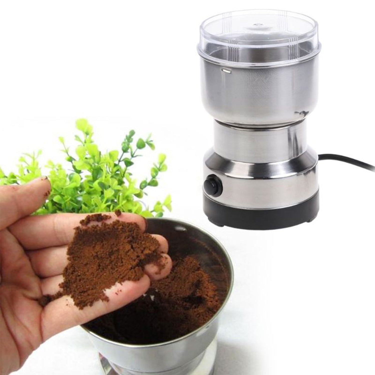 ChefAura mini electric spice grinder on a kitchen counter.