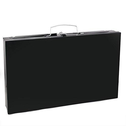 Detailed view of the stainless steel components of the portable BBQ grill.