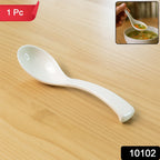 White plastic soup spoon featuring a deep bowl for soups