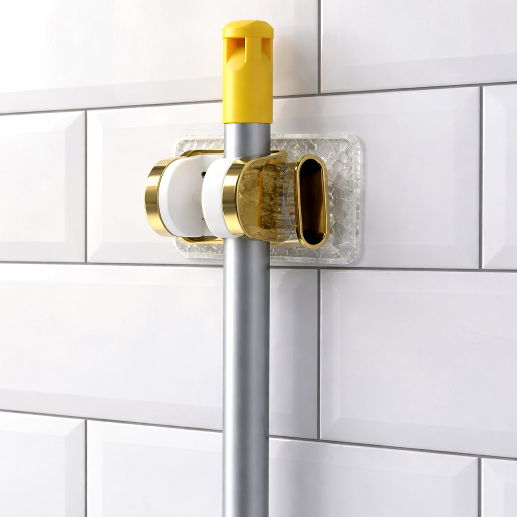 Wall Mounted Broom  Mop Holder With Strong Grip Clips