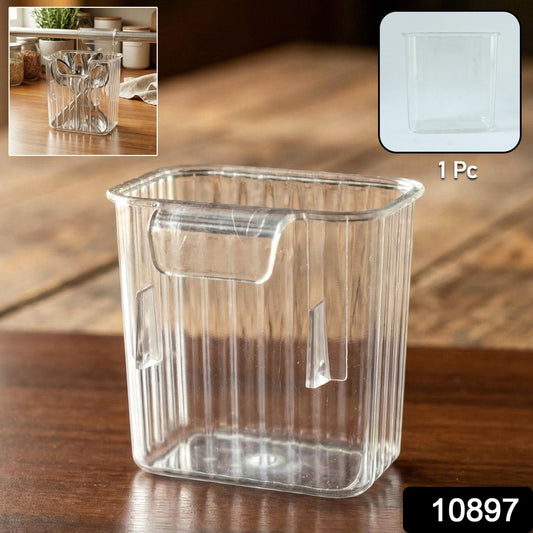 Mini Rack-Mount Storage Box holding fork organizer for kitchen storage