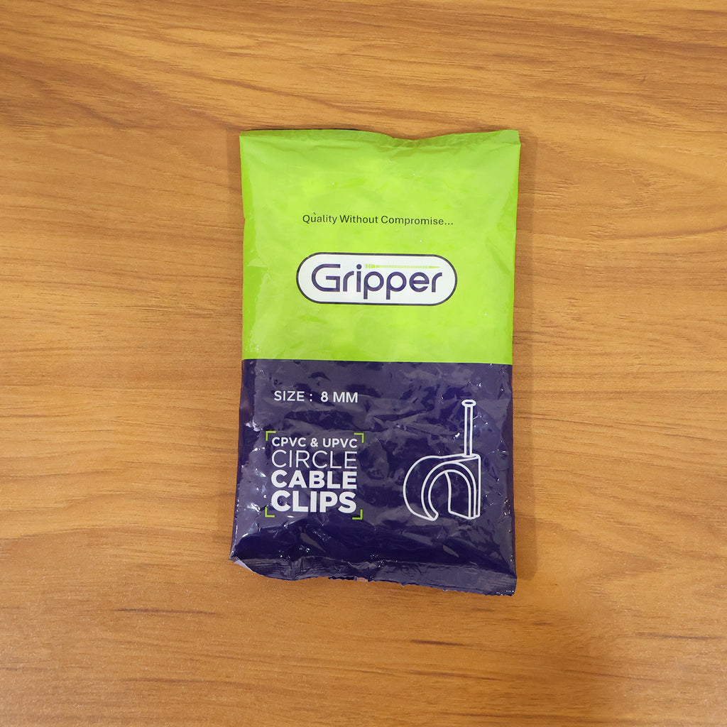 Heavy Duty Plastic Cable Clip With Steel Nail (100 Pc 8mm)