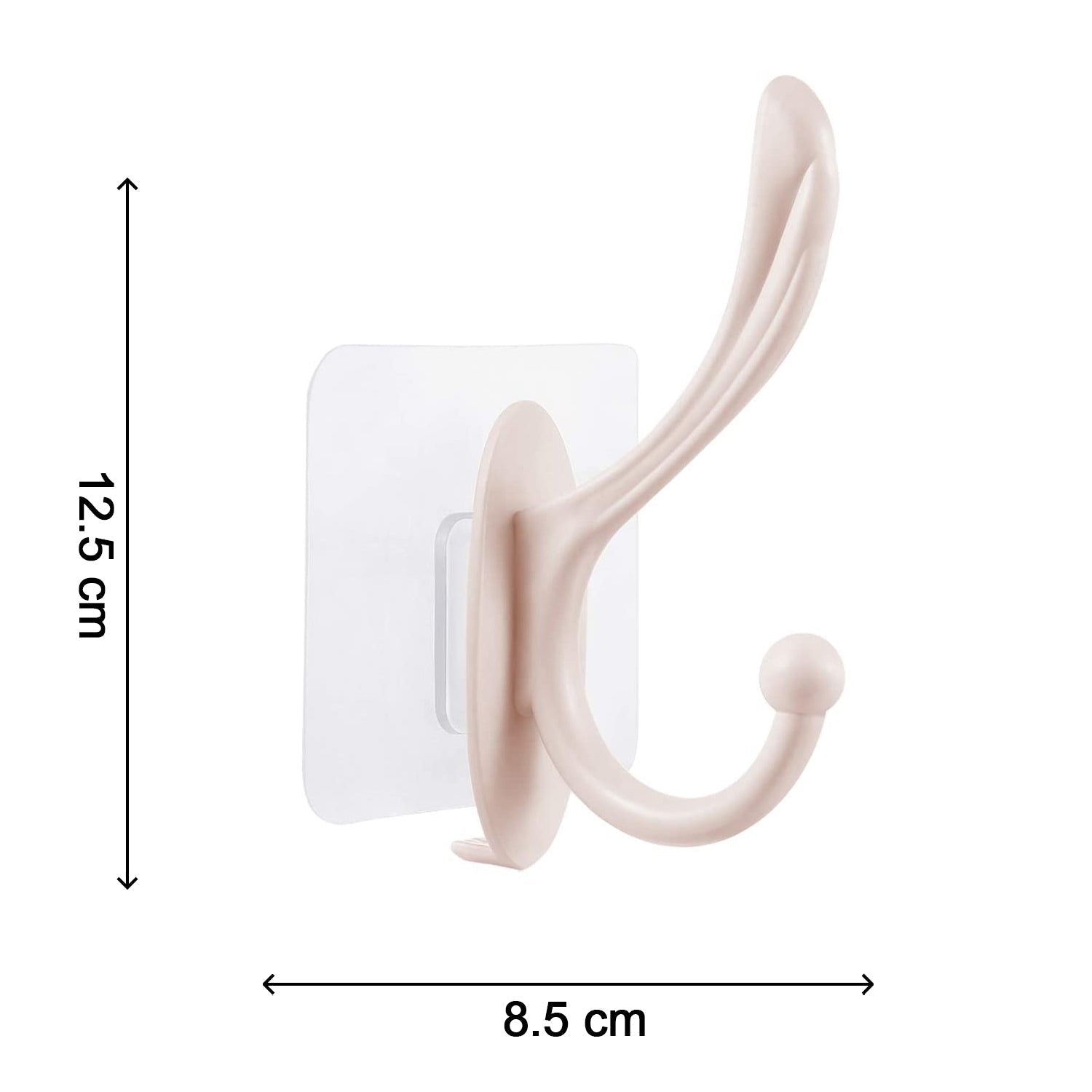 A heavy-duty self adhesive wall hook holding various items like keys and a small bag.