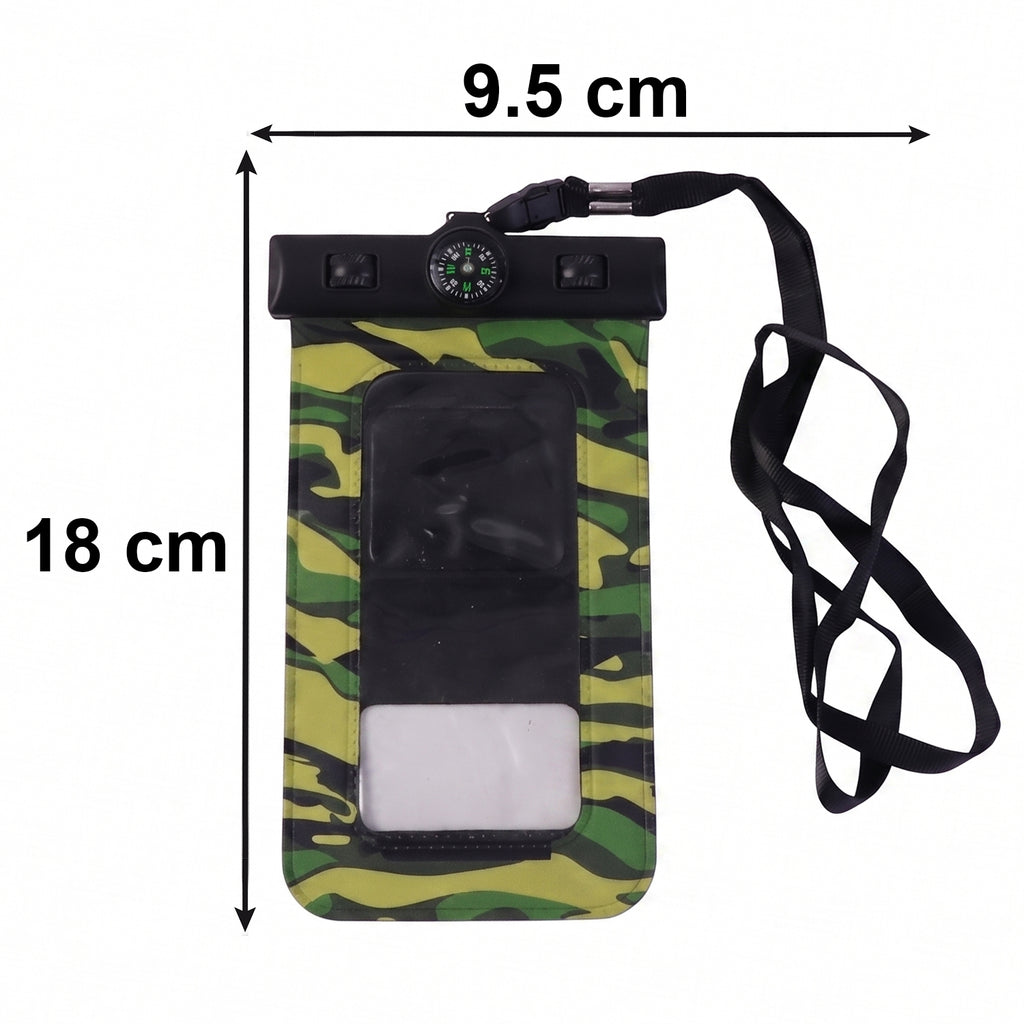Mix Color Waterproof Mobile Pouch With Compass  1 Pc Universal Phone Case With Lanyard