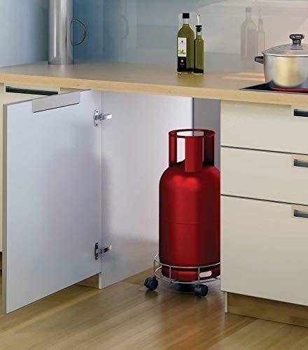 Stainless steel gas cylinder trolley with anti-skid wheels