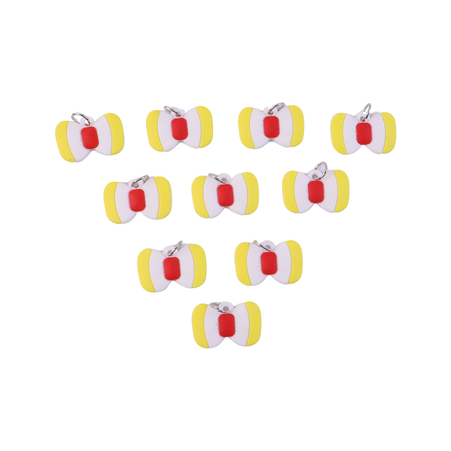 Cute Bow Shape Bag Charm Keychain Set (10  Pc)