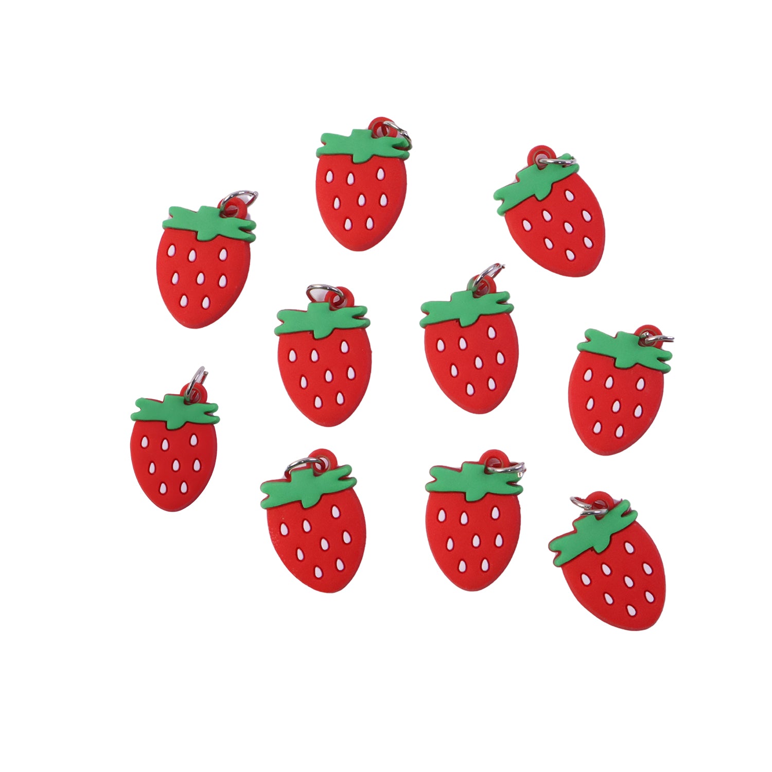 Strawberry Design Bag Charm Keychain Set (10 Pc)