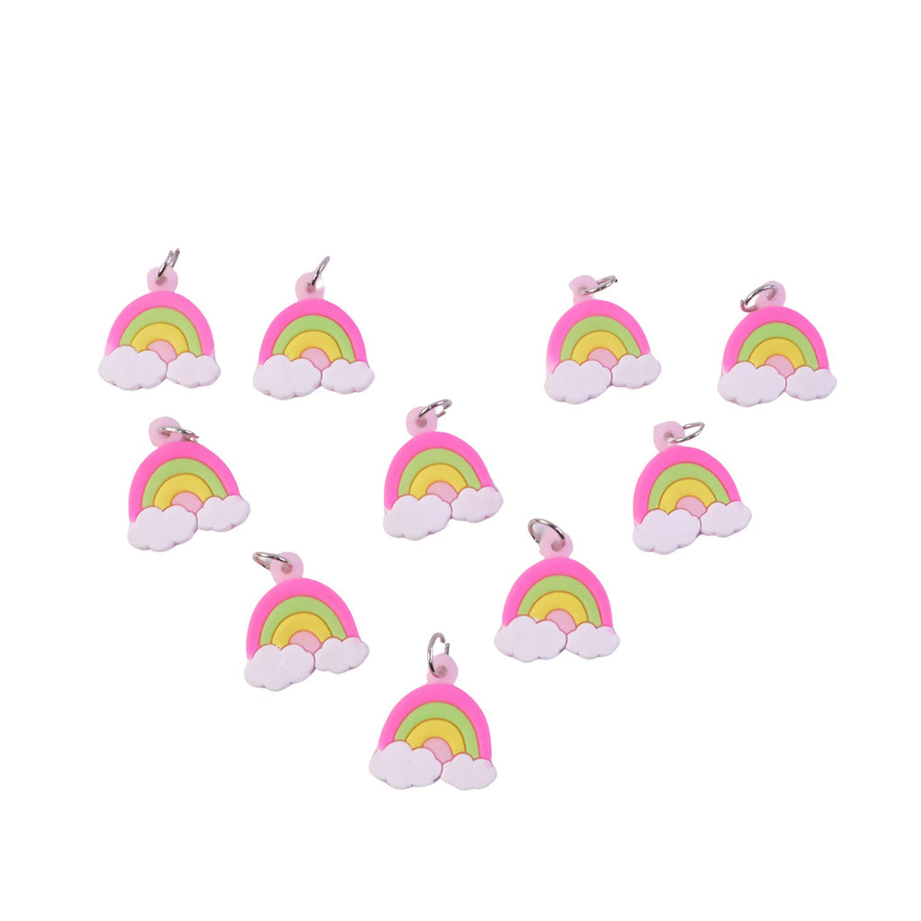 Cute Rainbow Cloud Bag Charm Keychain Set (10 Pc)