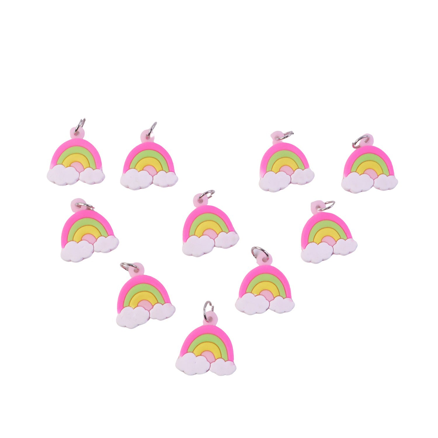 Cute Rainbow Cloud Bag Charm Keychain Set (10 Pc)