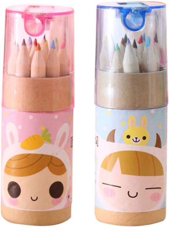 Adorable mini drawing pencils with a cute, easy-to-use pencil sharpener.