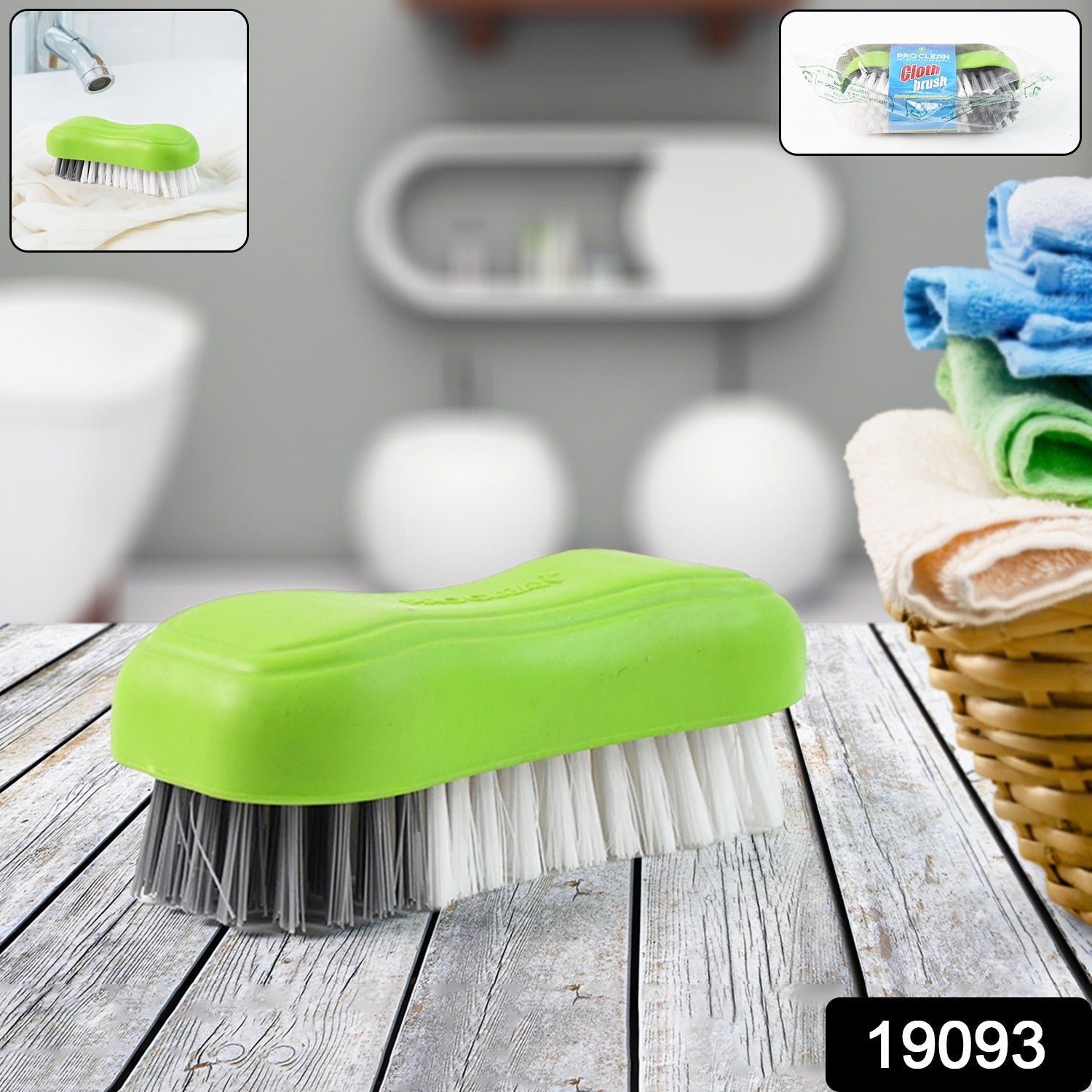 Multi-purpose scrub brush for cleaning clothes and household surfaces
