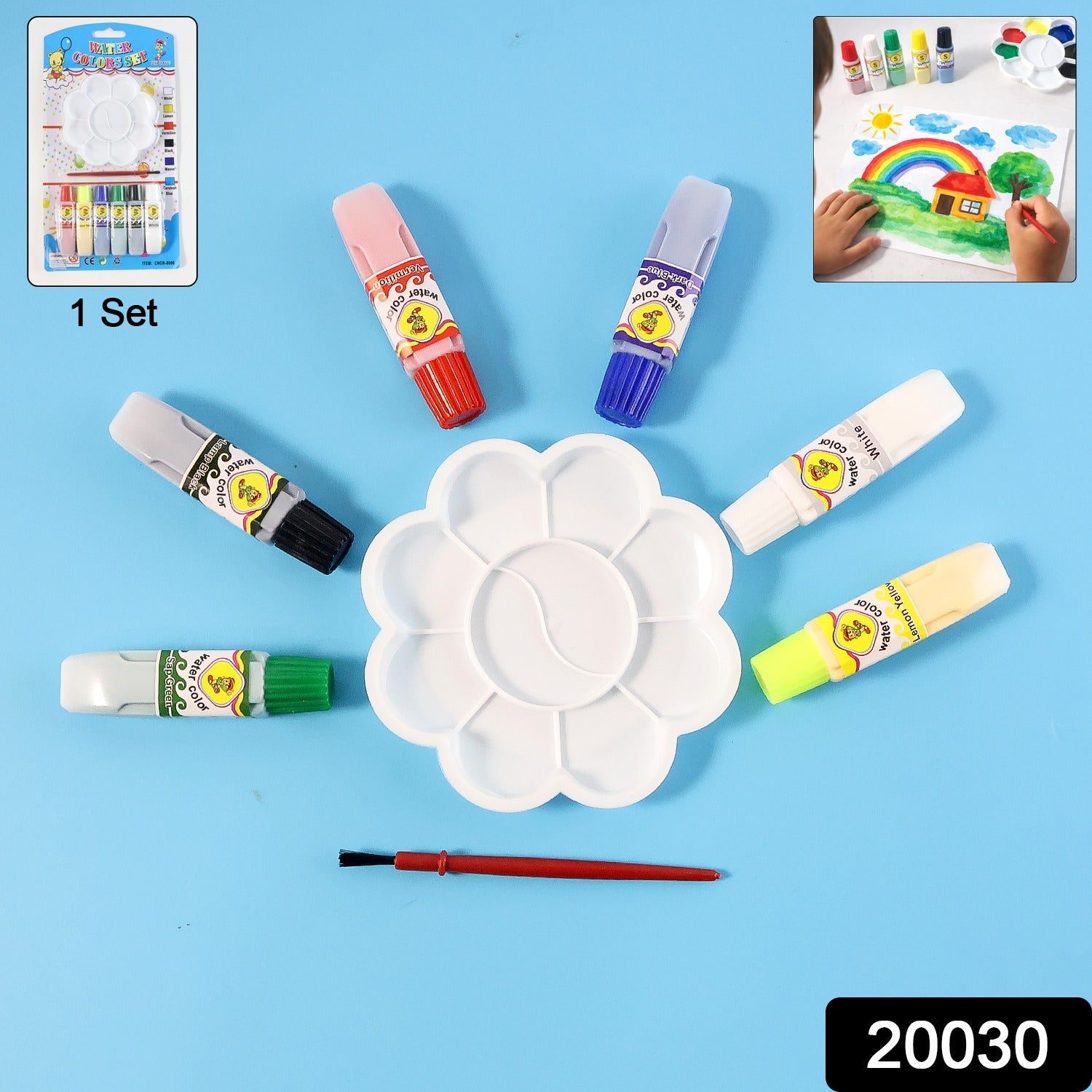 Children art painting kit including brush and palette