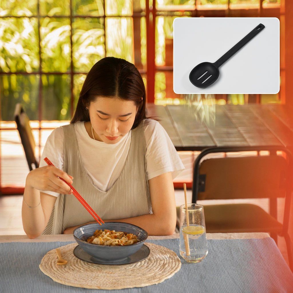 5377 Silicon Non-stick Heat Resistant Kitchen Item Premium Spoon ( 1pc )