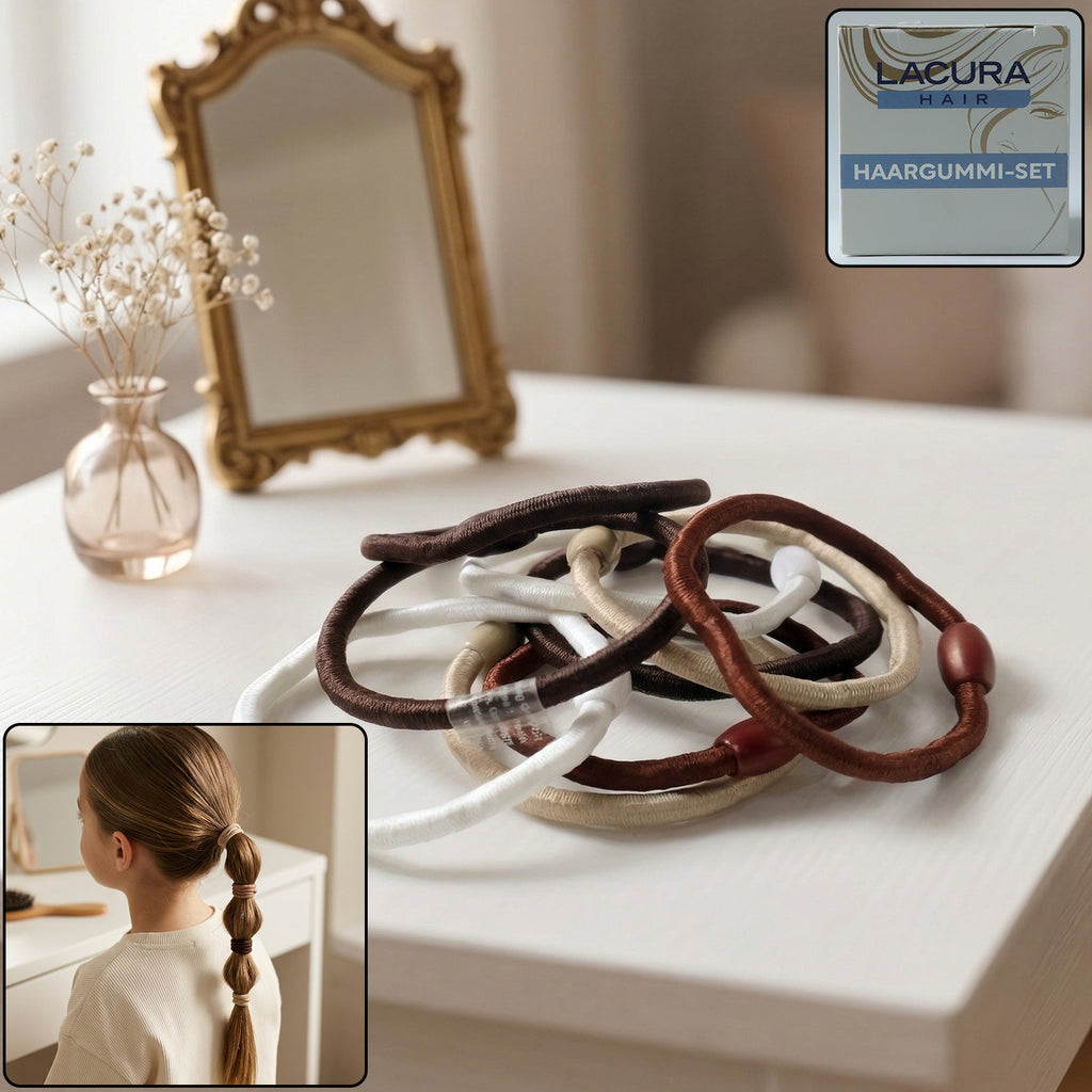 Soft Elastic Hair Rubber Bands Set (32 Pc Mix Color)