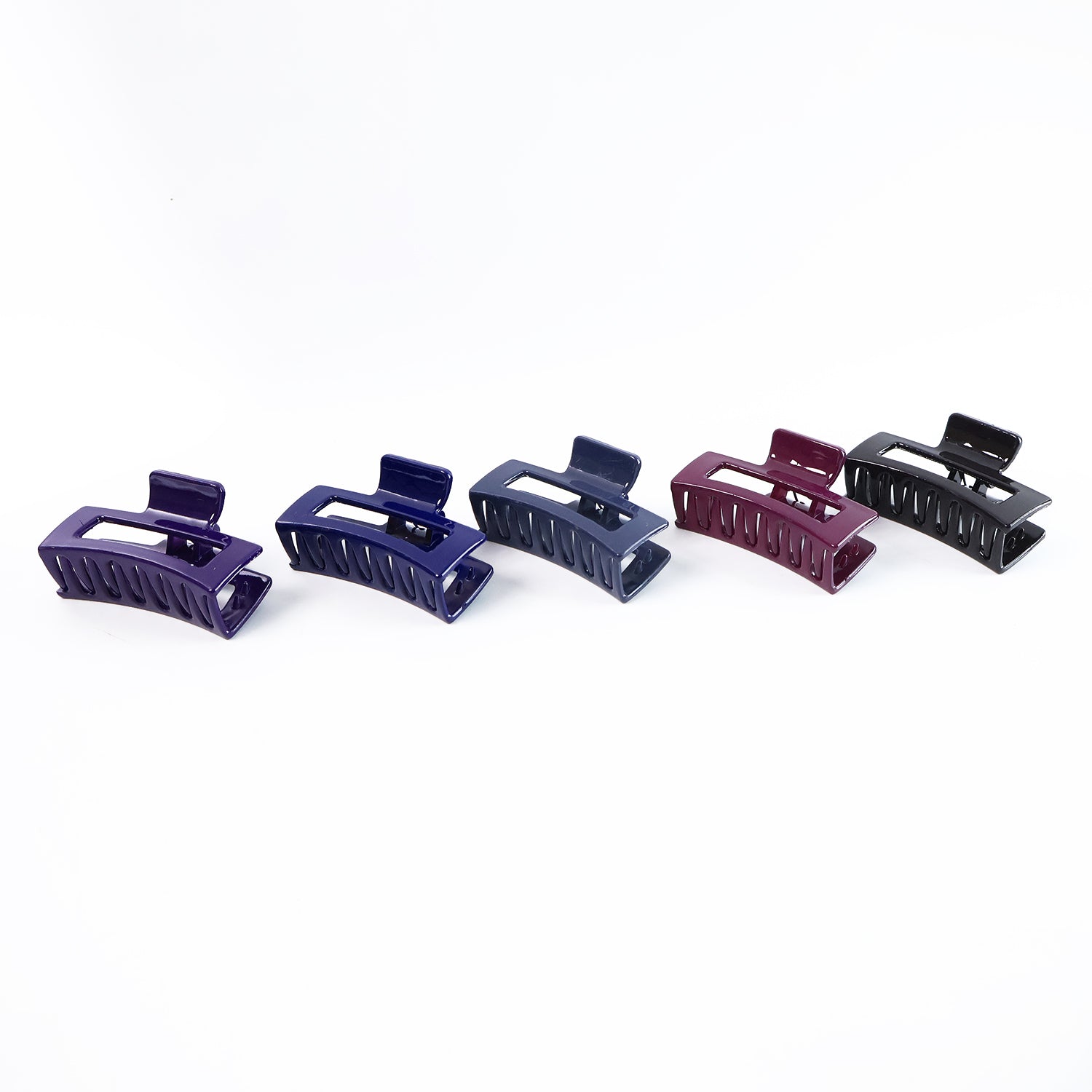Matte Finish Rectangle Hair Claw Clip For Women And Girls  Assorted Color Pack  12 Pc