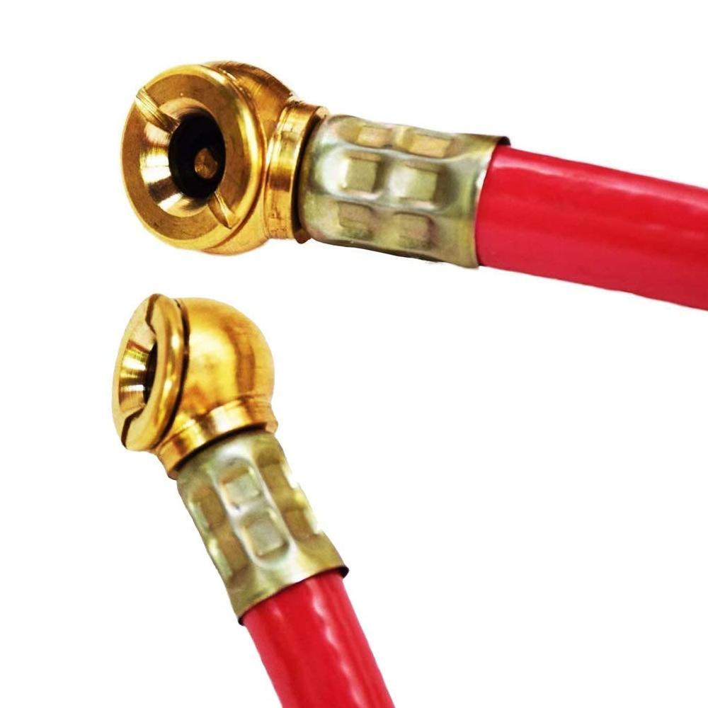 Tire inflator gauge featuring a robust nozzle and easy-to-read pressure dial.