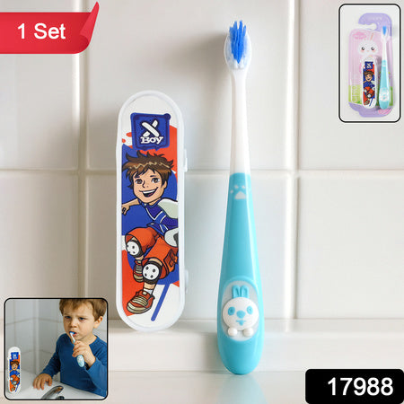 Kids Toothbrush With Cartoon Sketchboard Toy