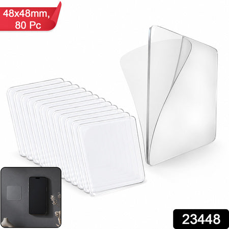 Double Side Sticker Transparent Nano Adhesive Wall Mounting Tape (48x48mm 80 Pc)