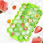 7161 Flexible Silicone Honeycomb Design 37 Cavity Ice Cube Moulds Trays Small Cubes For Whiskey Tray For Fridge (Multicolor)
