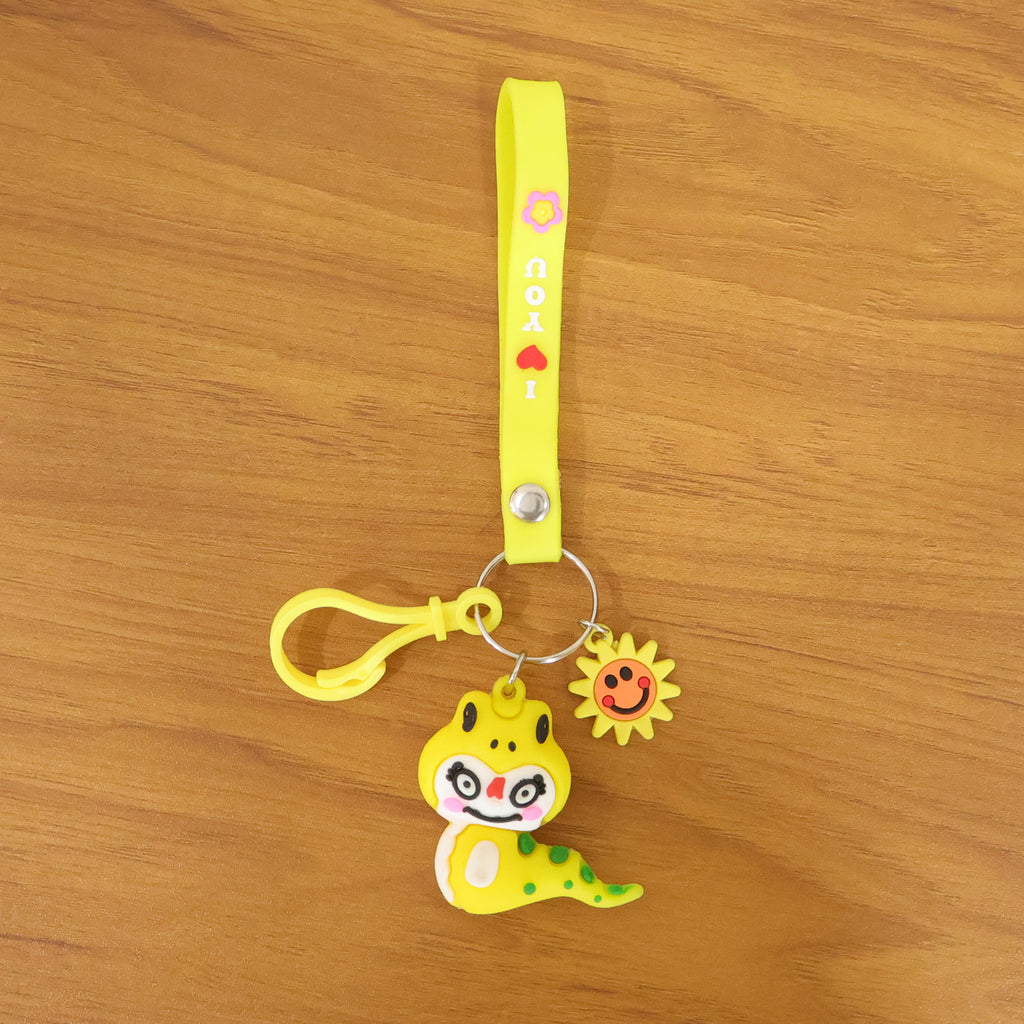 Cute Cartoon Dinosaur Style Keychain With Strap And Decorative Charm (1 Pc)