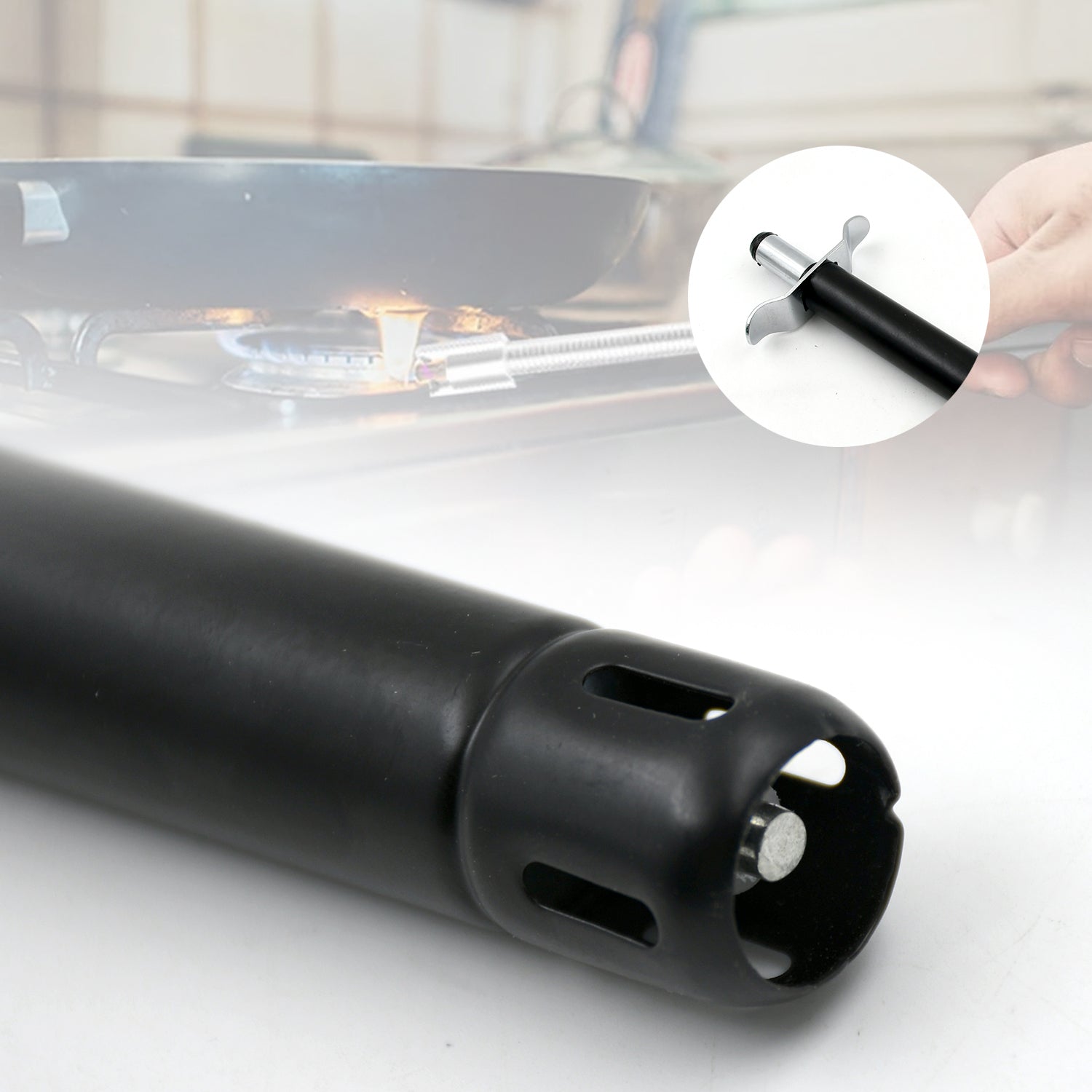 Top-down view of the rustproof Stainless Steel Gas Lighter from CookAura.