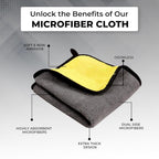 Car Cleaning Kit Combo – Long Retractable Car Duster, Mini Interior Clean Soft Brush, Multipurpose AC Vent Cleaner Brush & 40x30 cm Microfiber Cloth – Complete Car Cleaning Set (Pack of 4)
