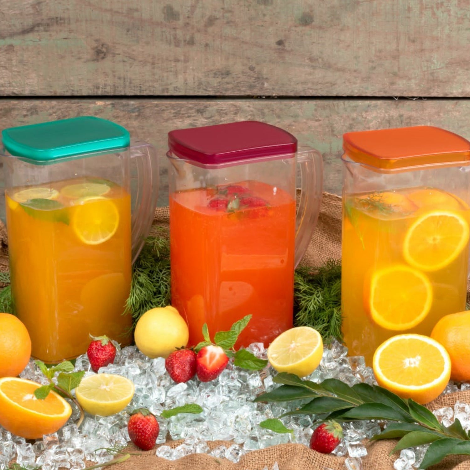 Stylish plastic water jug and glass set, perfect for serving juice or milk.