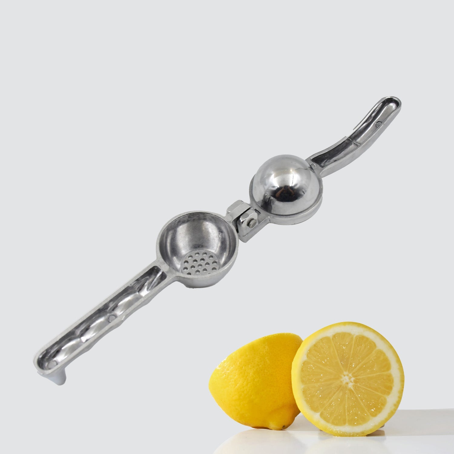 Durable citrus juicer suitable for lemons, limes, and small oranges.