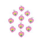 Cute Heart Flower Design Bag Charm Keychain Set (10 Pc)
