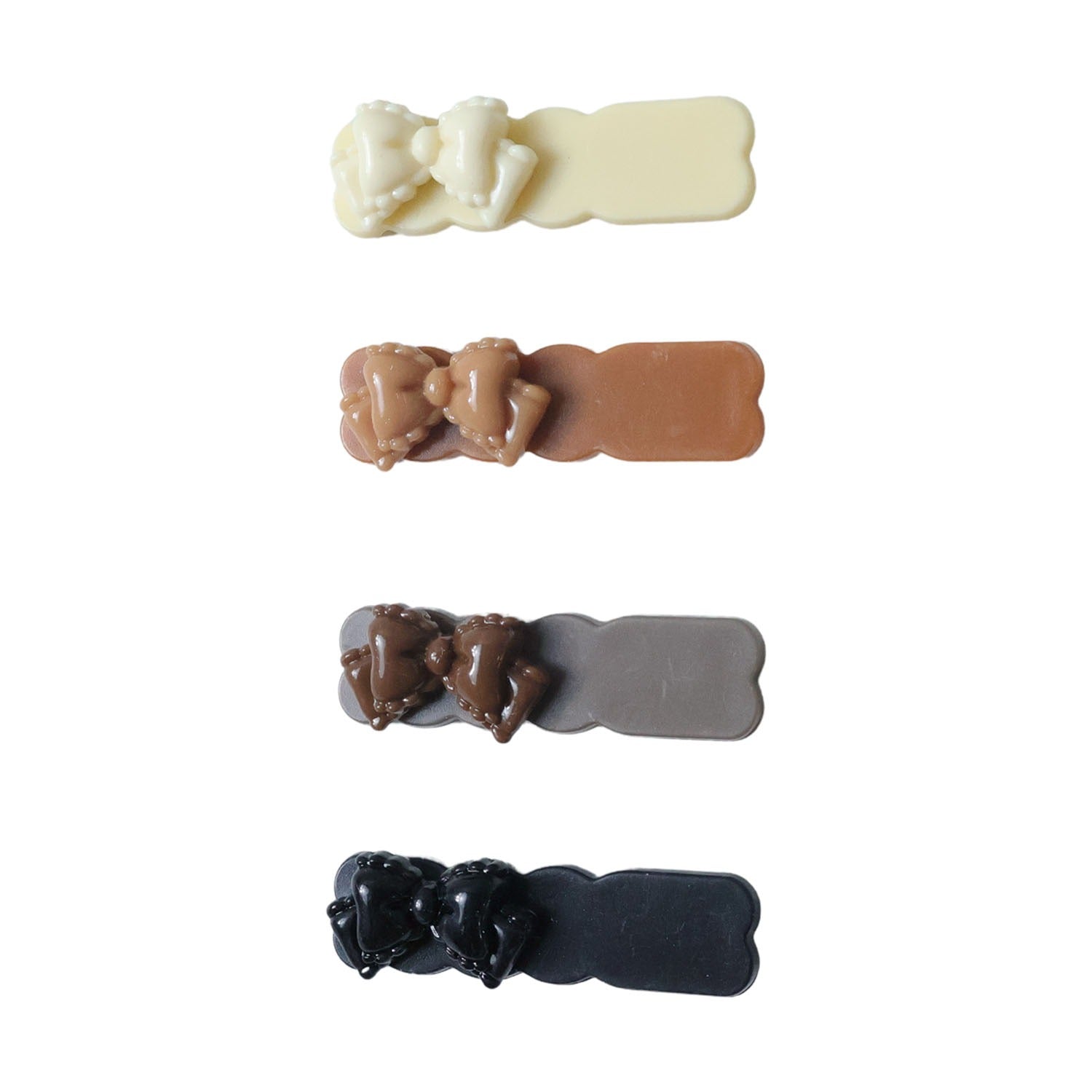 Elegant Bow Design Hair Clips Set (4 Pc)