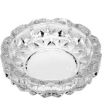 Crystal Glass Round Ashtray Heavy Duty Smoking Cigarette Holde