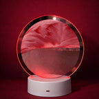 Round Sand Art LED Table Lamp Decorative Night Light (Color may vary)