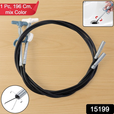 Flexible Spring Drain Cleaning Tool With Hand Grip (1 Pc  157 Cm)