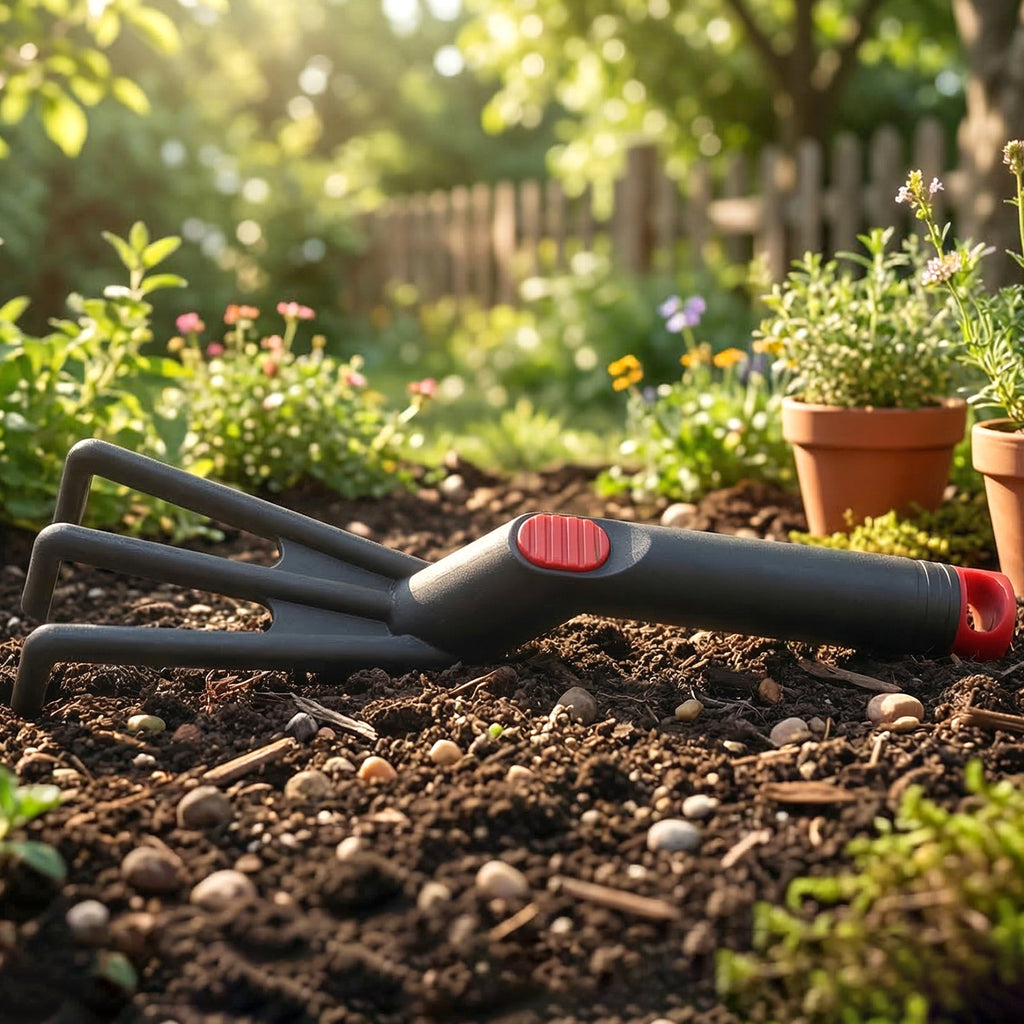 Hand Garden Cultivator Rake Plastic Gardening Tool (1 Pc 27 Cm)
