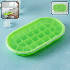 Premium Oval Silicone Ice Cube Tray With Lid (1 Pc)
