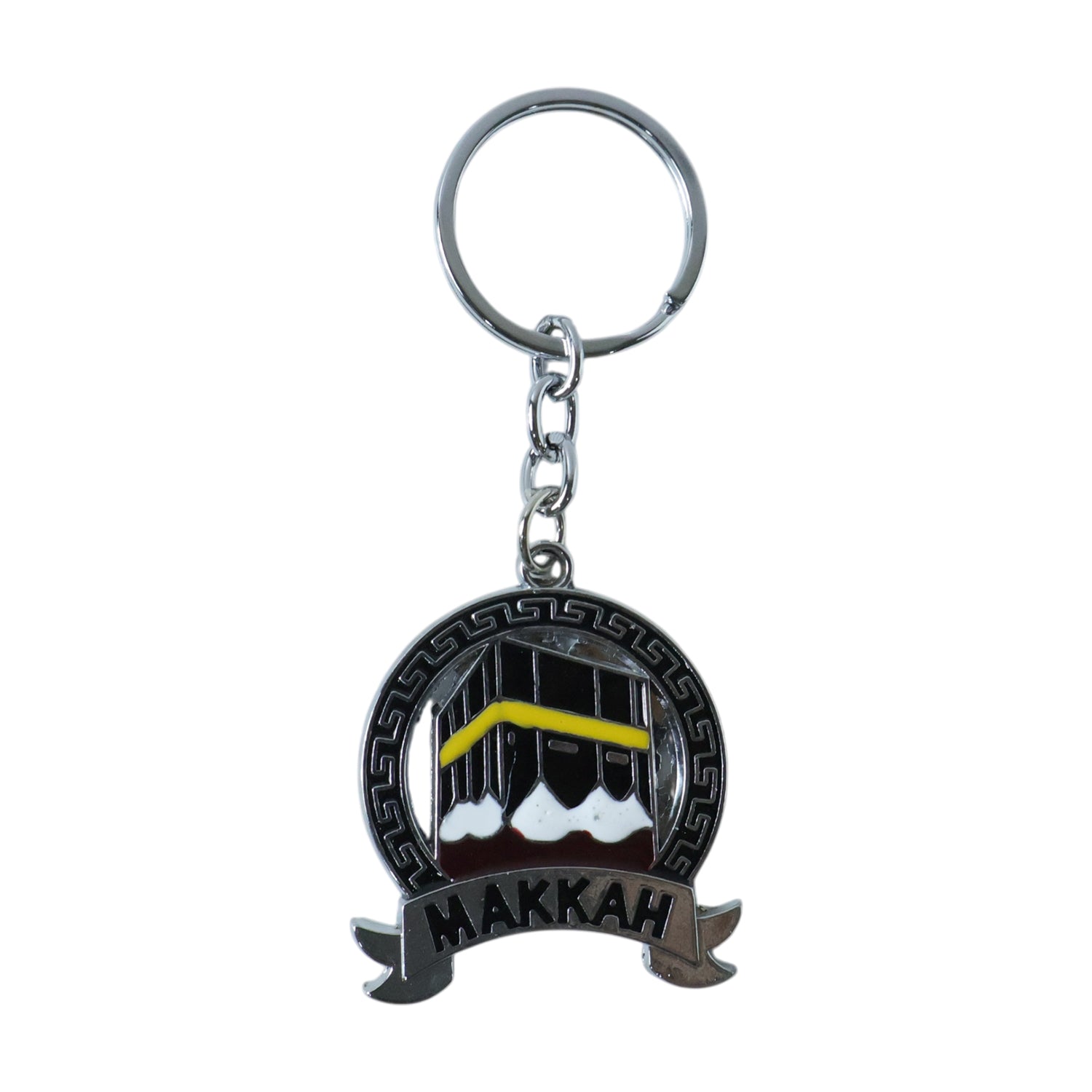 Premium Makkah Design Metal Keychain With Round Pendant (1 Pc)