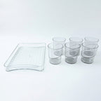 Premium Glass Serving Set (6 Glass With 1 Tray)