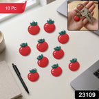 Cute Red Apple Shape Bag Charm Keychain Set (10 Pc)