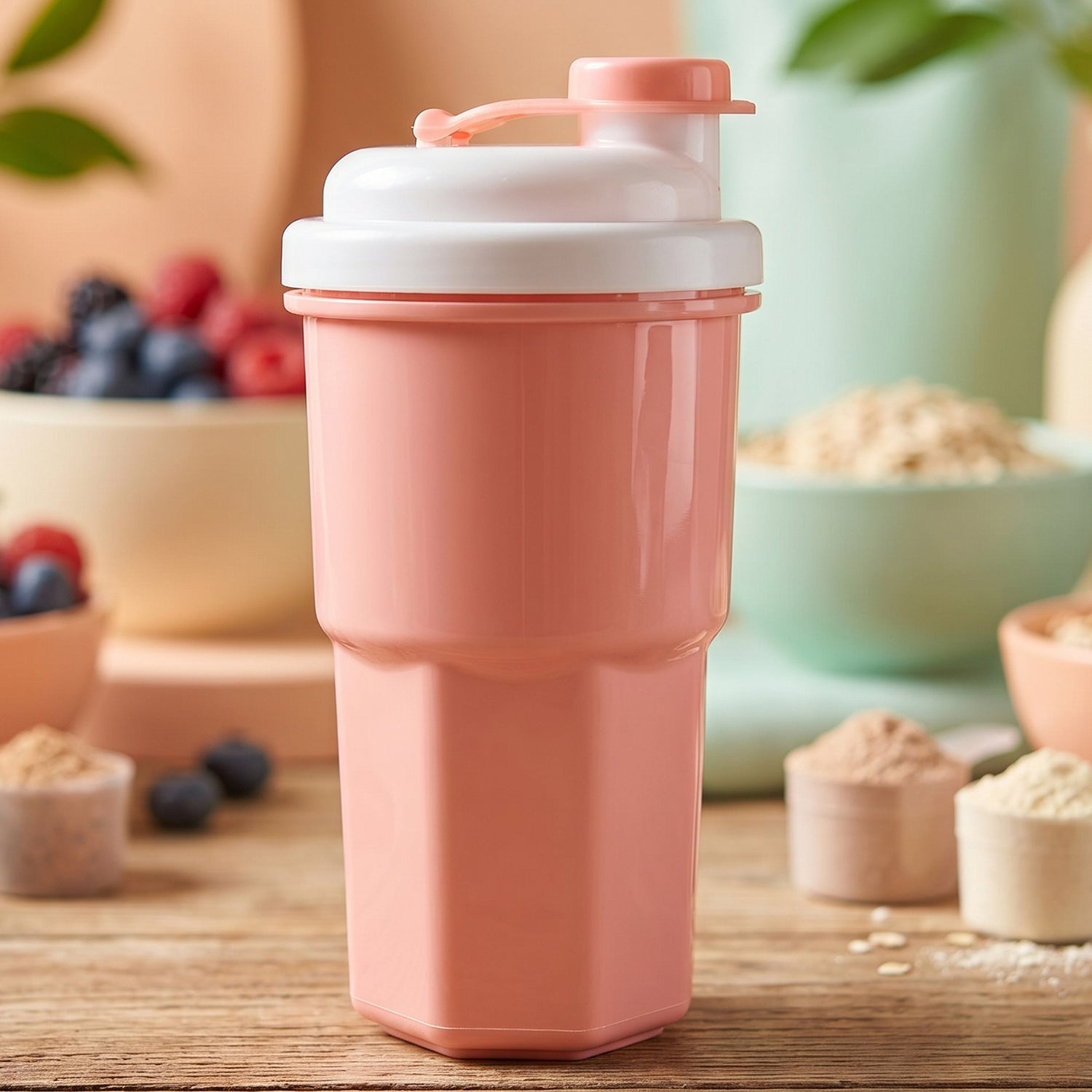 multipurpose protein shaker cup with wide mouth opening