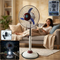 Omega 12v Rechargeable Pedestal Fan With Led Light (1 Pc)
