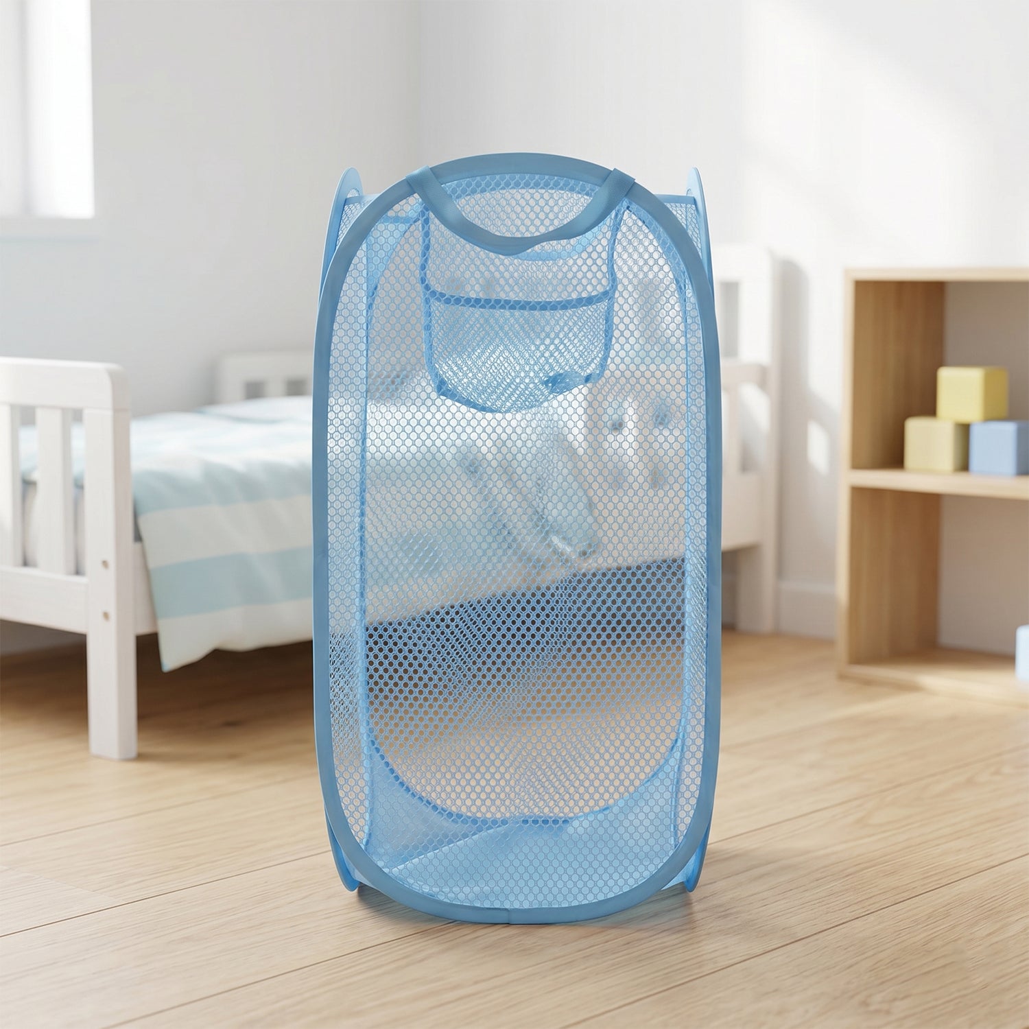 Large Mesh Pop Up Laundry Basket Clothes Storage Hamper (1 Pc 54x30cm)